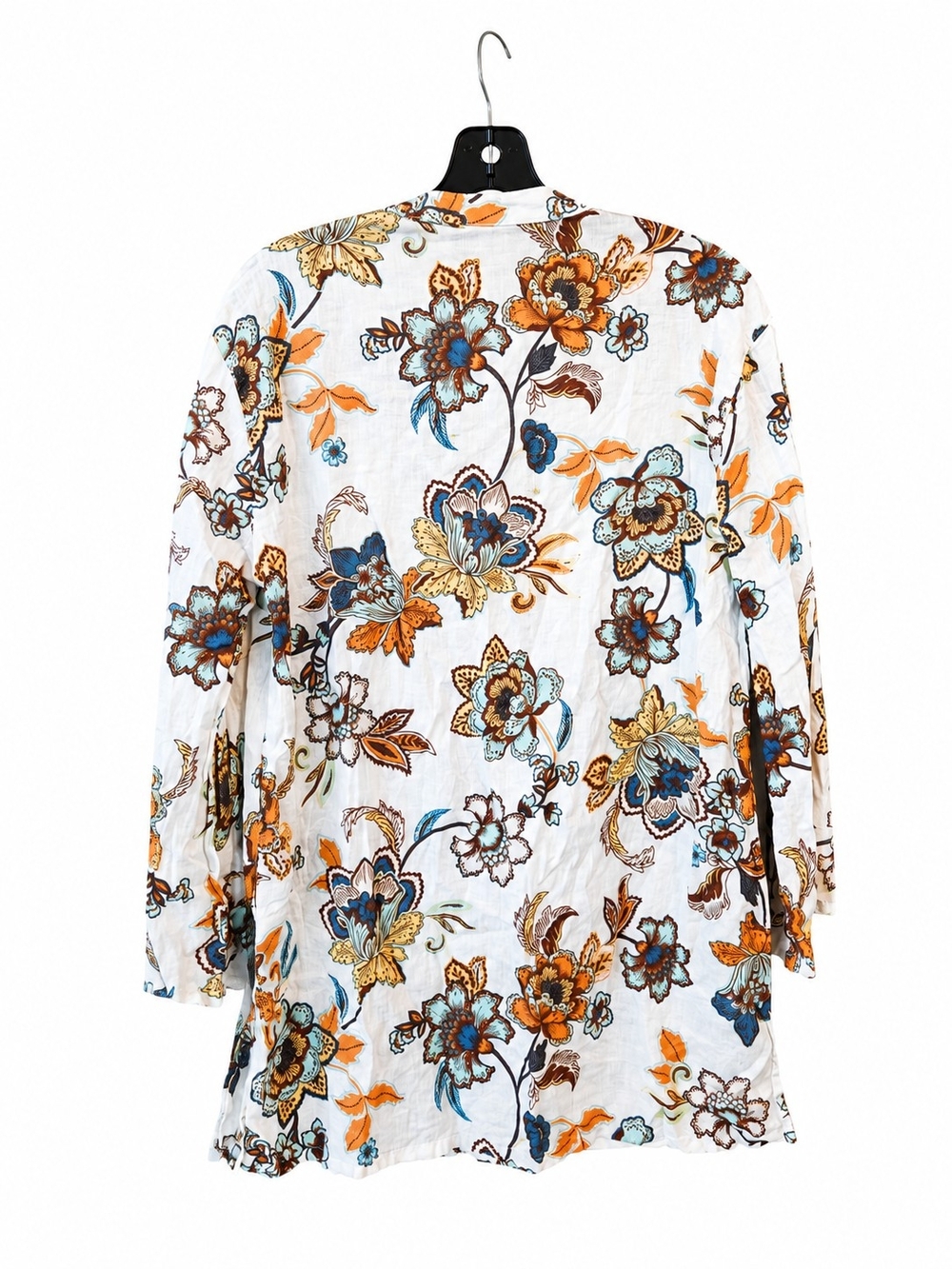 Joie Floral Lace-Up Linen Blend Tunic Top – Size Large - Picture 7 of 7